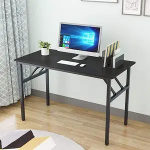 Computer Desk,47" Modern Simple Style Folding Tables,Home Office Writing Desk, Space Saving Foldable Table, No Install Needed