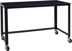 Office Dimensions 21647 Black RTA 48" Wide Mobile Metal Desk Workstation Home Office Collection