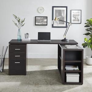 Naomi Home Ariel Executive LShaped Desk with Drawers  Large Modern Corner Computer Desk with Storage Drawers Shelves File Cabinet for Home Office  L Shape Desk Ideal for Work from Home  Espresso