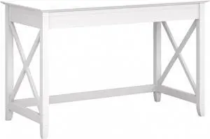 Bush Furniture Key West Collection Writing Desk Writing Table for Home Office in Pure White Oak 48W Small Modern Farmhouse Desk