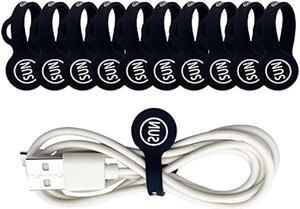 SUNFICON 10 Pack Magnetic Cable Clips Cable Organizers Earbuds Cords Clips Bookmark Whiteboard Noticeboard Fridge Magnets USB Cable Managers Keepers Ties Straps for Home Kitchen,Office,School, Black