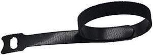 50 Pcs Reusable Fastening Cable Ties, Microfiber Cloth 12 Inch Hook and Loop Cord Ties, Black