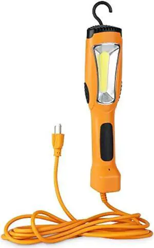 [ETL Listed] Cable Matters 15ft LED Drop Light with Extension Cord, Outlet, Magnetic Base and Built-in Handle in Orange - 1200 Lumen Work Light/Trouble Light for Garage, 16 AWG Extension Cord