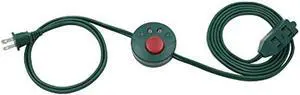 Clear Power 3 Outlet Indoor Extension Cord 16/2 SPT-2 w/Lighted footswitch (9 ft, Green), CP10028
