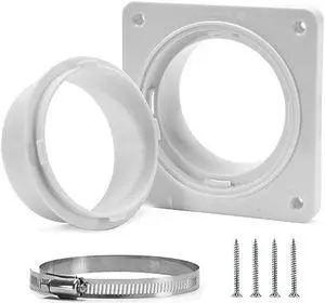 VIWINVELA Dryer Vent Wall Plate Quick Connector Snap to Vent Dryer Dock Connector Kit Fits 4 Inch Hose (Dryer Vent Connector)