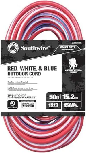Southwire 02548-USA1 50-Foot Contractor Grade 12/3 with Lighted End American Made Extension Cord