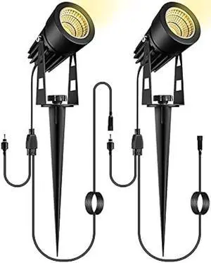 GreenClick 2 Pack Extension Lights Each with 3M/9.84ft Cables for Warm White Landscape Lights, No Plug/Adapter