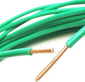 PHAT SATELLITE INTL  Solid Pure Copper Grounding Cable 12 AWG Core THW PVC Jacket Wet Dry Indoor Outdoor Aerial Usage Appliance Ground Protection from Electrical Surge 15 feet Green