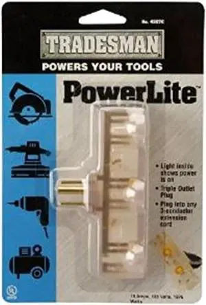 Woods 4327C Coleman Adapter; 125 V; 15 A; 3 Outlet; 1 Count (Pack of 1); Clear