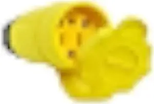 Legrand - Pass & Seymour Straight Blade Plug Connector with 3 Wire Watertight Connector, Yellow Rubber Watertight Connector, 15 Amp, 125 Volt Watertight Cord Connector, PS15W47CCV3, 1 Count