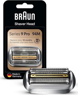 Braun Electric Shaver Head Replacement Part 94M, Compatible with Series 9 Pro and Series 9 Electric Razors for Men, Silver
