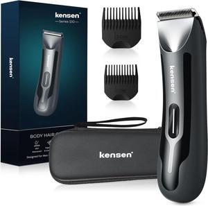 Body Hair Trimmer for Men, kensen Electric Groin Hair Trimmer, Rechargeable Ball Shaver Groomer, Replaceable Ceramic Blade Heads, Waterproof Wet/Dry Clippers, Male Pubic Hair Hygiene Razor