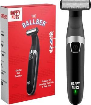 HAPPY NUTS The Ballber Electric Body Hair Trimmer for Men - Mens Body Groomer Kit for Privates - Waterproof Shaver for Hard to Reach Areas