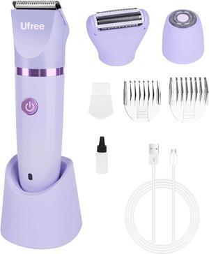 Ufree Bikini Trimmer for Women, Electric Razors for Women, Rechargeable Pubic Hair Trimmer Women, Womens Electric Shaver for Legs Body Hair, Bikini Shaver IPX7 Waterproof, Purple