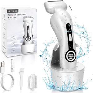 Electric Shaver for Women Electric Razor for Womens Bikini Legs Underarm Public Hairs Rechargeable Trimmer with Detachable Head Cordless Wet Dry Use