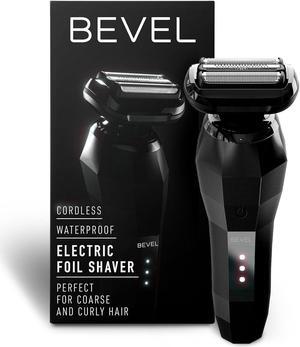 Bevel Electric Shaver for Men, Electric Foil Shaver, Wet and Dry Electric Razor, Waterproof, Fast Charging, Cordless Rechargeable, Black