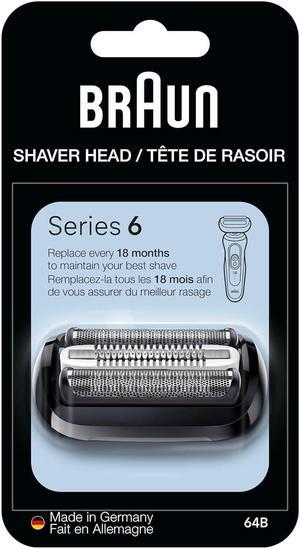 Braun Series 6 Electric Shaver Replacement Head with Sensitive Skinguard, Easily Attach Your Shaver Head, Compatible with New Generation Series 6 Shavers, 64B, Black