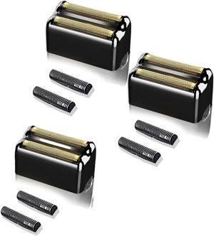 3 pack Replacement Foil and Cutters Compatible with BaBylissPRO Barberology FXFS2 Shaver Metal shaver foil replacement heads,Black