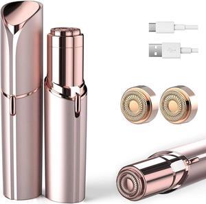 Facial Hair Removal for Women, Painless Hair Removal Device Lady Face Electric Razor for Lip, Chin,arms with USB Rechargeable Included 2 pc Replacement Heads