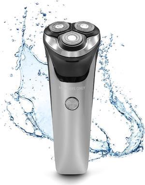 MEMBERS ONLY Electric Razor for Men, Lithium Metallic Cordless 3 Heads Rotary Shaver, Precision Trimming, Close Shave with Built-in Pop-up Trimmer, IPX6 Waterproof, USB Rechargeable Battery