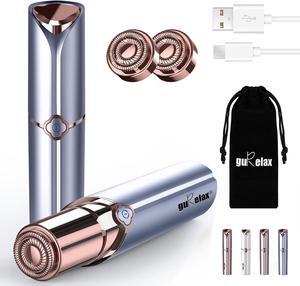 Facial Hair Removal for Women(Newest), Gurelax Electric Painless Facial Hair Remover, Rechargeable Hair Removal Device for Face, Lip, Chin with 2 x Replacement Heads