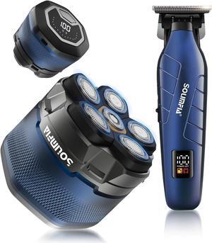 SOLIMPIA Upgraded Head Shavers for Bald Men, Hair Trimmer Kit, Magnetic Electric Razor, Large Battery Capacity, Rechargeable LED Display Beard Trimmer, Waterproof Wet/Dry Head Shaver