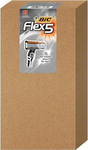 BIC Flex 5 Disposable Razors for Men, Long-Lasting 5-Blade Razors For a Smooth and Comfortable Face Razor Shave, Shaving Razors, 6 Count (Pack of 1)
