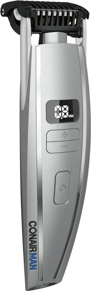 ConairMAN Beard Trimmer for Men, for Face and Mustache, Wet/Dry Beard and Stubble Trimmer, Flex Contouring Head with 15 Precise Settings and Premium