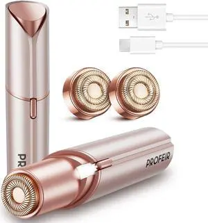 Facial Hair Removal for Women, Hair Removal Device, Facial Hair Remover for Women Face, Finishing Touch for Upper Lips, Chin & Cheeks, USB Rechargeable Included Two Replacement Heads