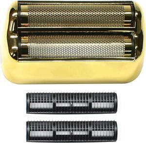 Replacement Foil and Cutters for BaBylissPRO Barberology Electric Shaver, Double Foil Shaver Replacement Head Compatible with BaBylissPRO FXFS2 Shaver (Gold)