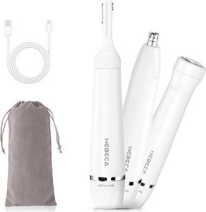 Nose Hair Trimmer for Women and Men, 3-in-1 Electric Facial Hair Removal Rechargeable Portble Waterproof Face Shaver Razor for Nose Ear Eyebrow Peach-Fuzz Lips Chin FT3001