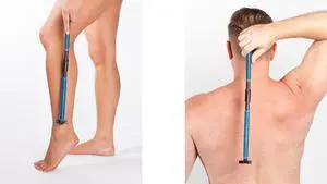 EVOLVE Body Razor Back Shaver Leg Shaver Face Shaver Long Sturdy Folding Handle - 4 Cartridges Included - Shave Wet or Dry - Better Control - Safety Razor Won't Cut Your Back Like Larger Blades