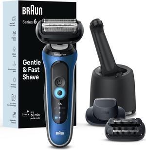 Braun Electric Shaver for Men, Series 6 6177cc, Wet & Dry Shave, Turbo & Gentle Shaving Modes, Foil Shaver, Blue