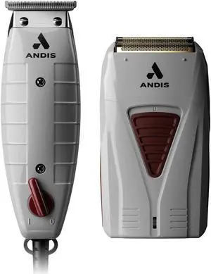 Andis 17270 Finishing Combo T-Outliner Trimmer & Pro Foil Lithium Titanium Foil Shaver - Professional Finishing Hair Clippers and Trimmer Kit for Men