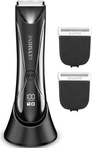 2 in 1 Groin Hair Trimmer Body Groomer for Men - Ball Shaver with 2 Different Replaceable Ceramic Blades Specifically Designed to Balance Safety and Sharpness - Keep Groin Body Trim Neat Clean