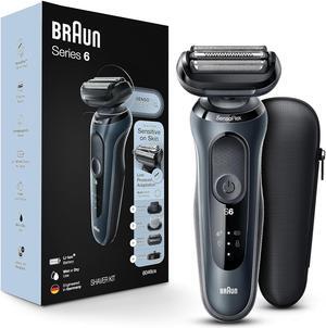 Braun Series 6 6046cs Electric Razor for Men, Wet & Dry, Electric Razor, Rechargeable, Cordless Foil Shaver with Charging Stand, Travel Case and Precision Trimmer, Black