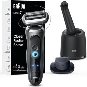 Braun Electric Shaver for Men, Series 7 7171cc, Wet & Dry Shave, Turbo & Gentle Shaving Modes, Waterproof Foil Shaver with Precision Trimmer, Space Grey
