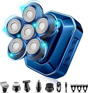 Head Shavers for Bald Men, 2024 Upgrade Bald Head Shaver for Men, 6-in-1 Grooming Kit with Nose Hair Trimmer, Beard Trimmer for Men, Waterproof and Rechargeable Electric Shavers for Men