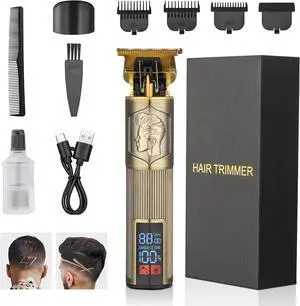 Hair Clippers for Men Professional Zero Gapped Hair Trimmer for Barber T Blade Liners Edgers Groomming Hair Clippers Cordless Rechargeable Shaver Hair Cutting Kit Beard Trimmer Gifts for Men