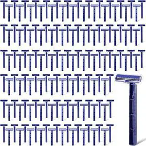 Twin Blade Razors for Men Stainless Steel Men Razors Disposable Plastic Men Shaving Razors Multipurpose Portable Shave Razor Manual Men's Disposable Razors for Bathing Hotel Travel (150 Pieces)