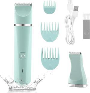 Electric Razor for Women Bikini Trimmer Rechargeable Electric Shaver for Legs Arms Pubic Body Hair Trimmer for Men and Women Hair Removal with Snap-In Ceramic Blades IP7X Washable Head,Wet and Dry Use