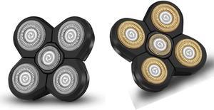 Roziapro Replacement Shaver Head Blade Cutters 5D Floating Shaving Waterproof Electric Razor (Gold & Grey)