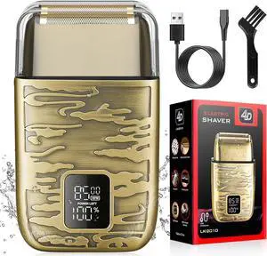 Electric Shavers for Men,3-Speeds Electric Razor,Head Shavers for Bald Men,Double Foil Beard Trimmer,Barber Supplies Waterproof Shaver, Gifts for Men (Bronze-1)