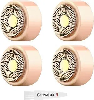 Replacement Heads Generation 3 Compatible with Flawless Facial Hair Remover Ring Light Version,New Version Replacement Blades for Flawless Replacement Heads Gen 3,18 Karat Gold-Plated Head,4 Pack.