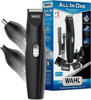Wahl All-in-One Cordless Rechargeable Electric Ear/Nose, Detail, and Beard Trimmer for Men  Mustache, Ear & Nose Hair, and Light Detail Grooming - Model 9685-200