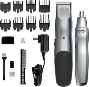 Wahl Groomsman Cord/Cordless Hair Trimmer kit for Men for Mustaches, Hair, Nose Hair, and Light Detailing and Grooming with Bonus Wet/Dry Electric Battery Nose Trimmer  Model 5623V