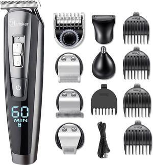Hatteker Hair Clipper Beard Trimmer Kit for Men Cordless Hair Mustache Trimmer Hair Cutting Groomer Kit Precision Trimmer Waterproof USB Rechargeable 5 in 1