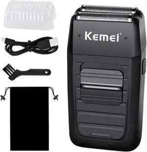 kemei Men's Reciprocating Cordless Razor Razor Electric Rechargeable Razor Precision Beard Sideburn Trimmer Razors Twin Blade Multifunction Grooming Razor