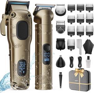 Mens Clippers and Grooming Set, Hair Clipper and Trimmer for Men, Cordless, Quiet and Waterproof Nose Hair Trimmer, Beard Trimmer Baber Clippers