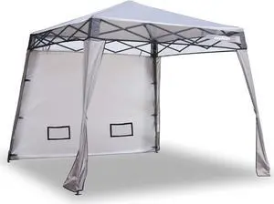 EzyFast Compact Pop Up Canopy Tent, Collapsible Instant Shelter,Portable Sports Cabana, with Built-in Weight Bags, 8 x 8 ft Base / 6 x 6 ft Top for Camping, Hiking, Picnic, Family Outings (Khaki)